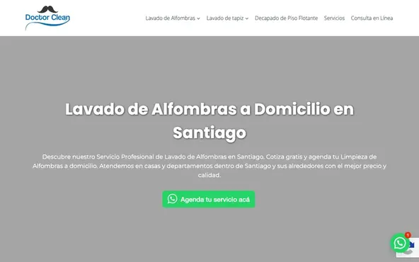 Sitio web de Doctor Clean — Lavado de alfombras, desarrollado por Rómpela