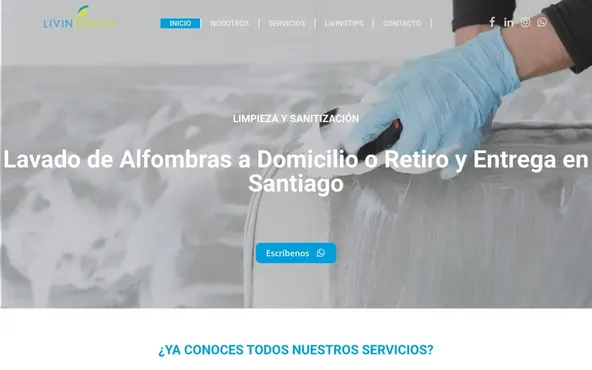 Sitio web de Livingreen — Hogar, desarrollado por Rómpela