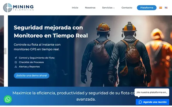 Sitio web de Mining Telematics — Minería / industria, desarrollado por Rómpela